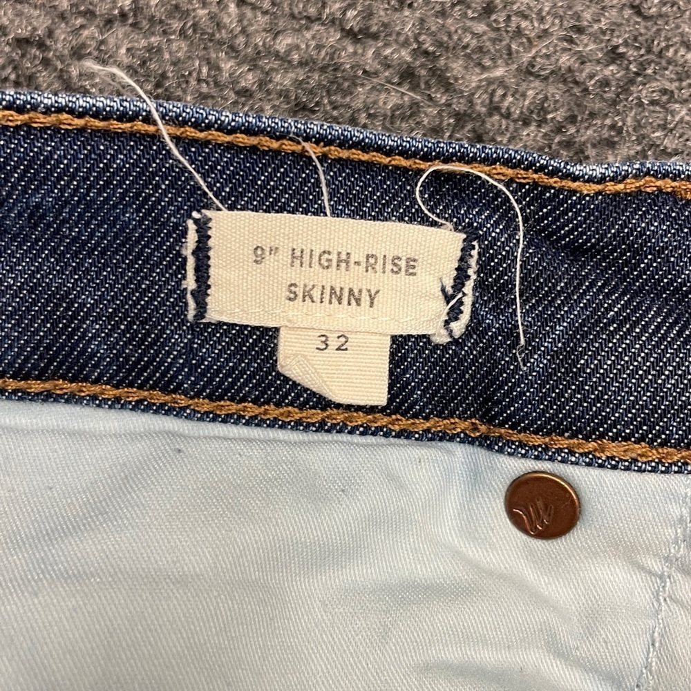 Madewell 9 High-Rise Skinny Jeans Medium Wash Blue Denim Size 32 - Picture 4 of 5